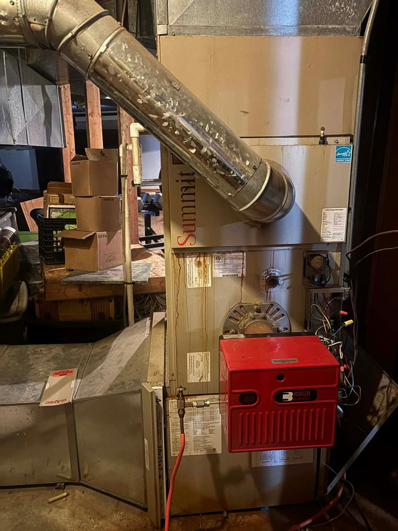 Before - Old heating system installation