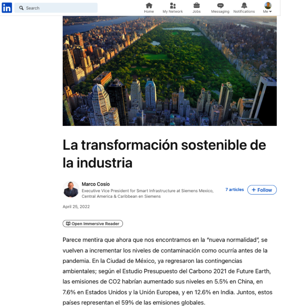 La transformación sostenible de la industria - LinkedIn