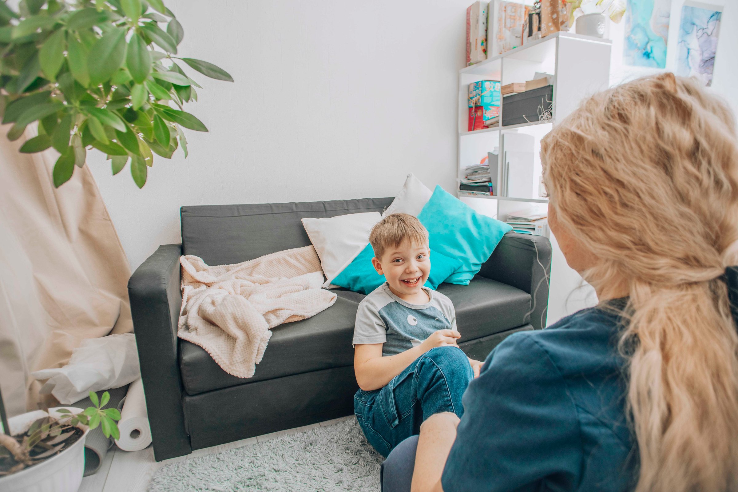 Therapeutic session with young boy