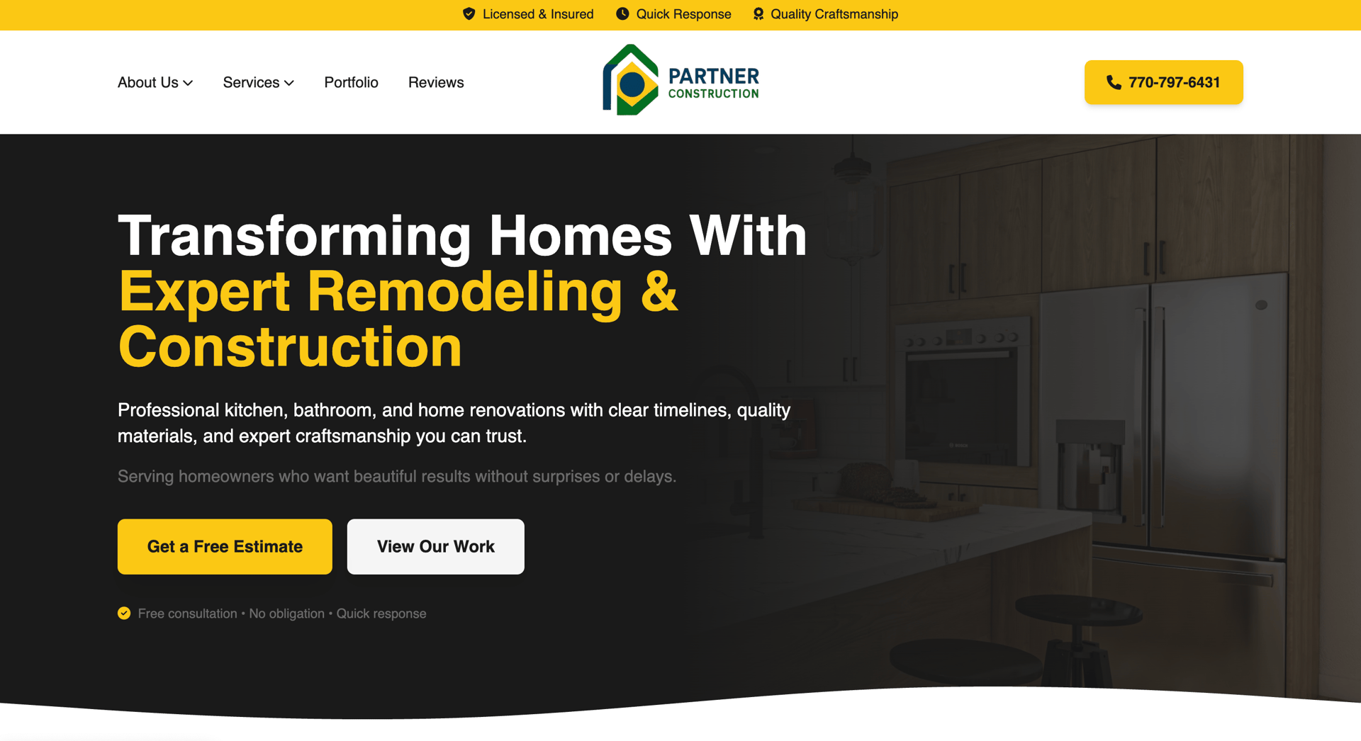 Partner Construction website