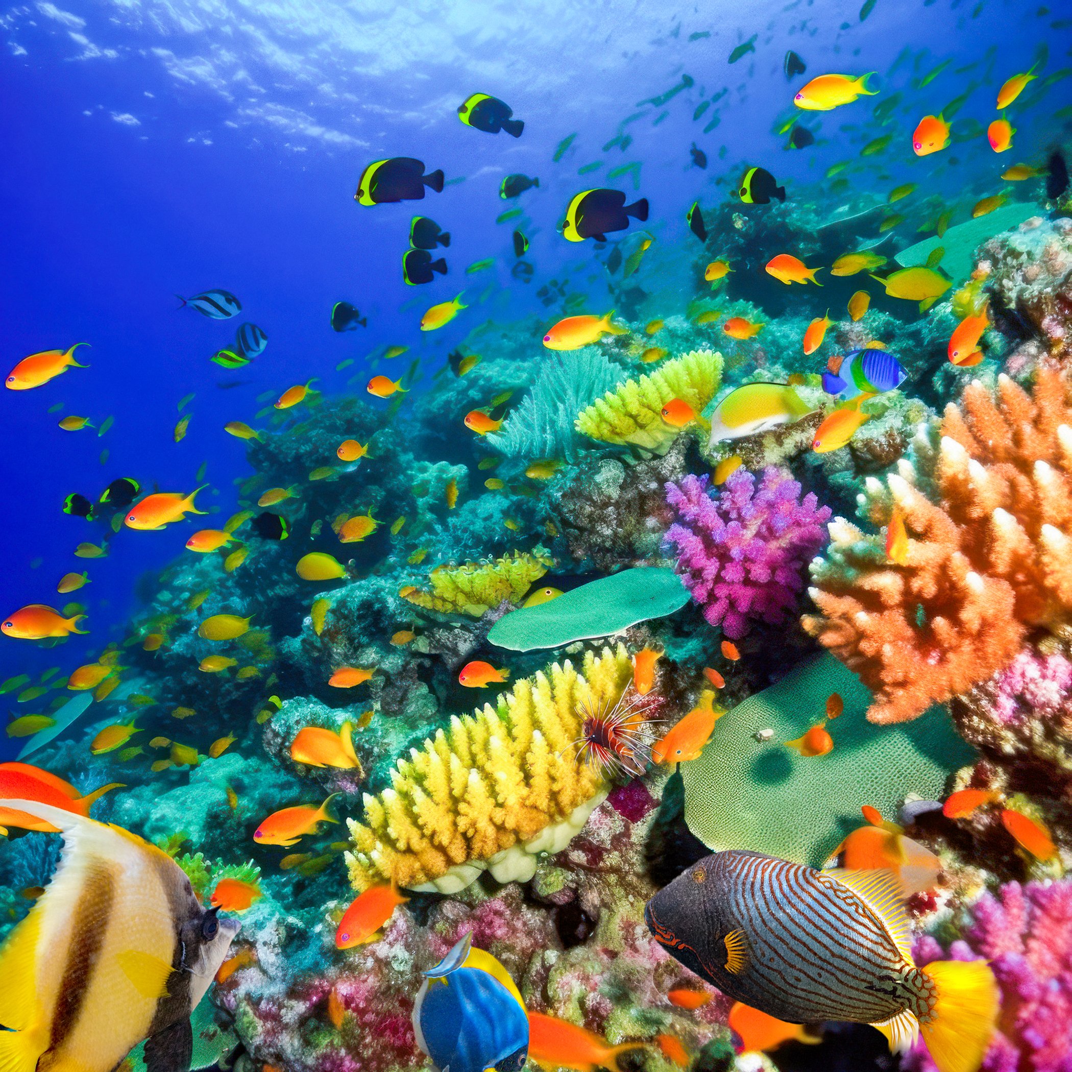 Magnificent underwater world in tropical ocean.