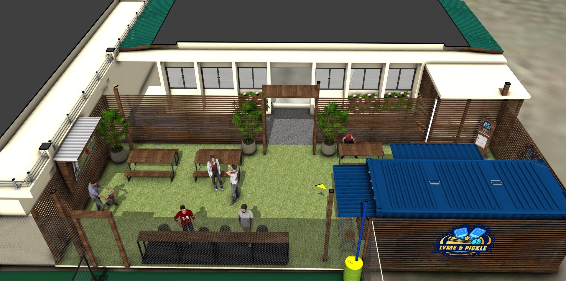Lyme&Pickle facility layout and courts