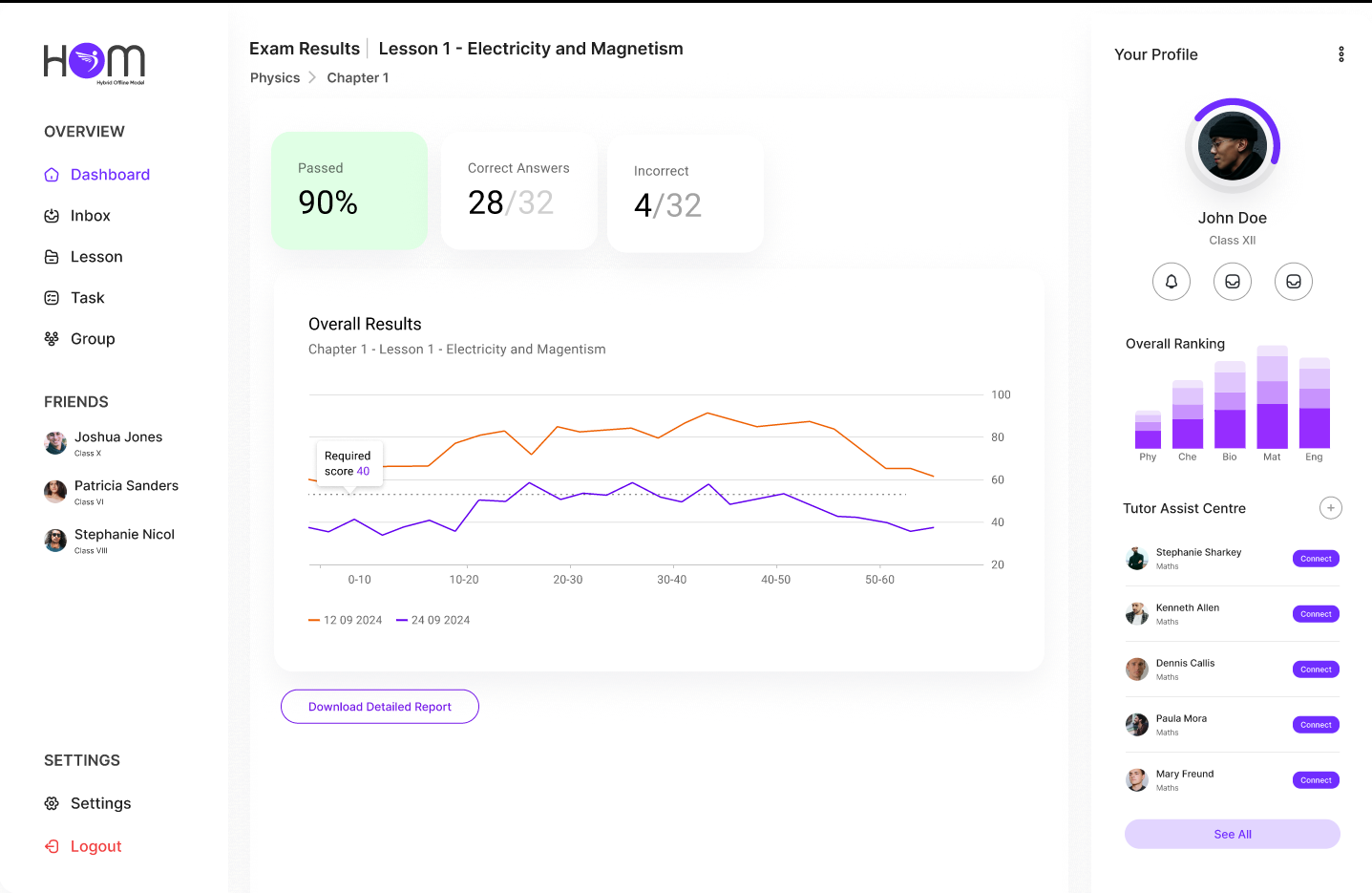 School Learning Platform Interface