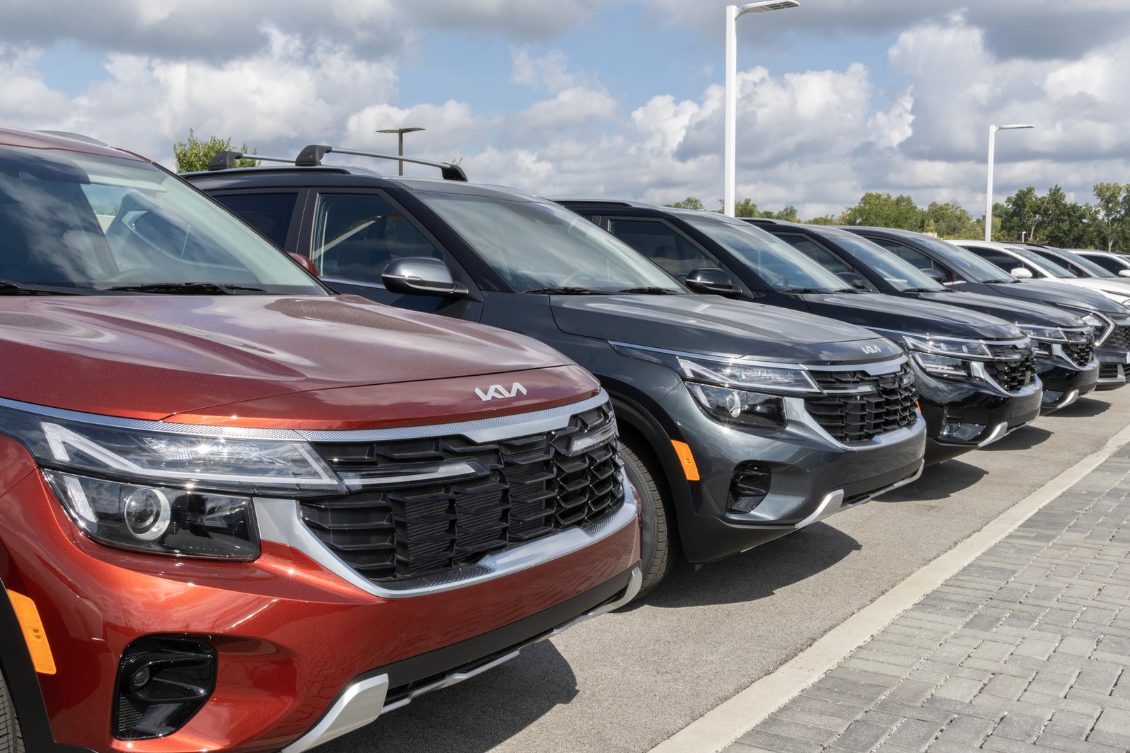 Indianapolis - September 3, 2023: Kia Seltos display at a dealership. Kia offers the Seltos in LX, S, EX, Nightfall and SX models.