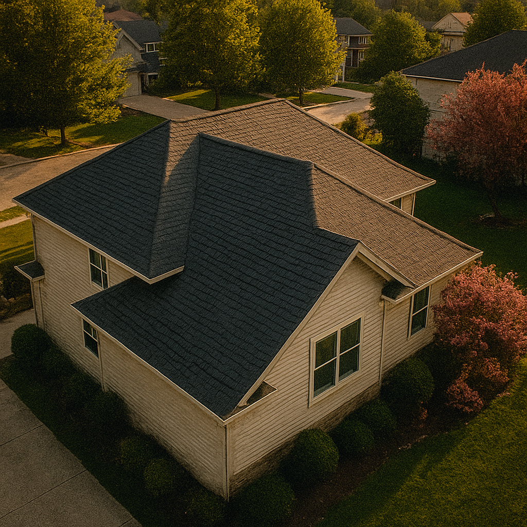 Professional home improvement team working on residential property
