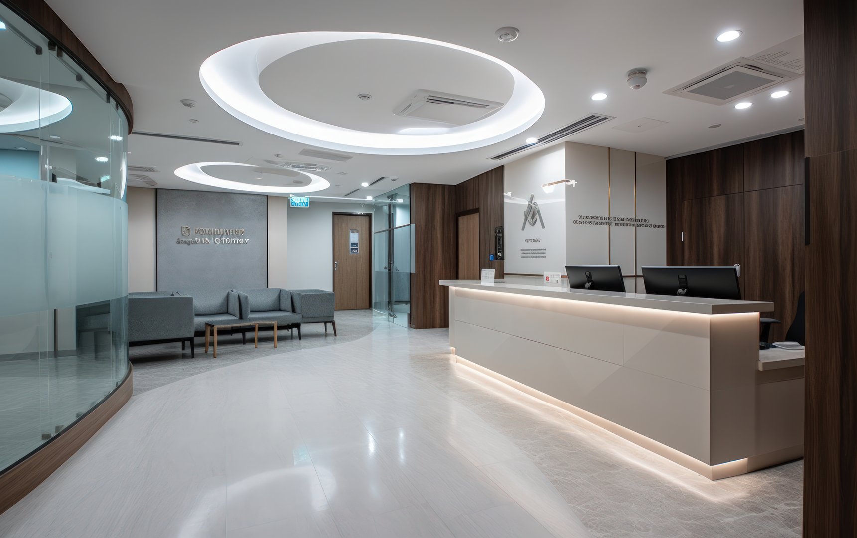 Modern premises of the hospital. Diagnostic devices, modern equipment. Ai.