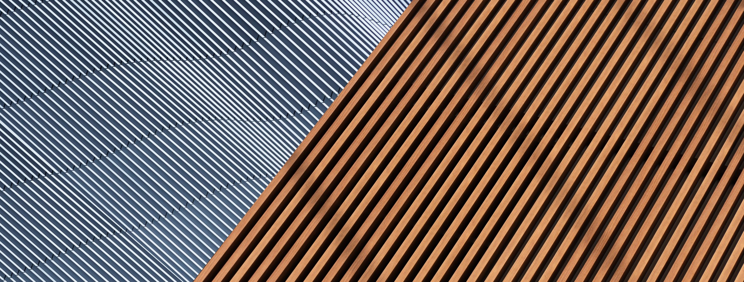 gray metal curve and line of brown natural wood background