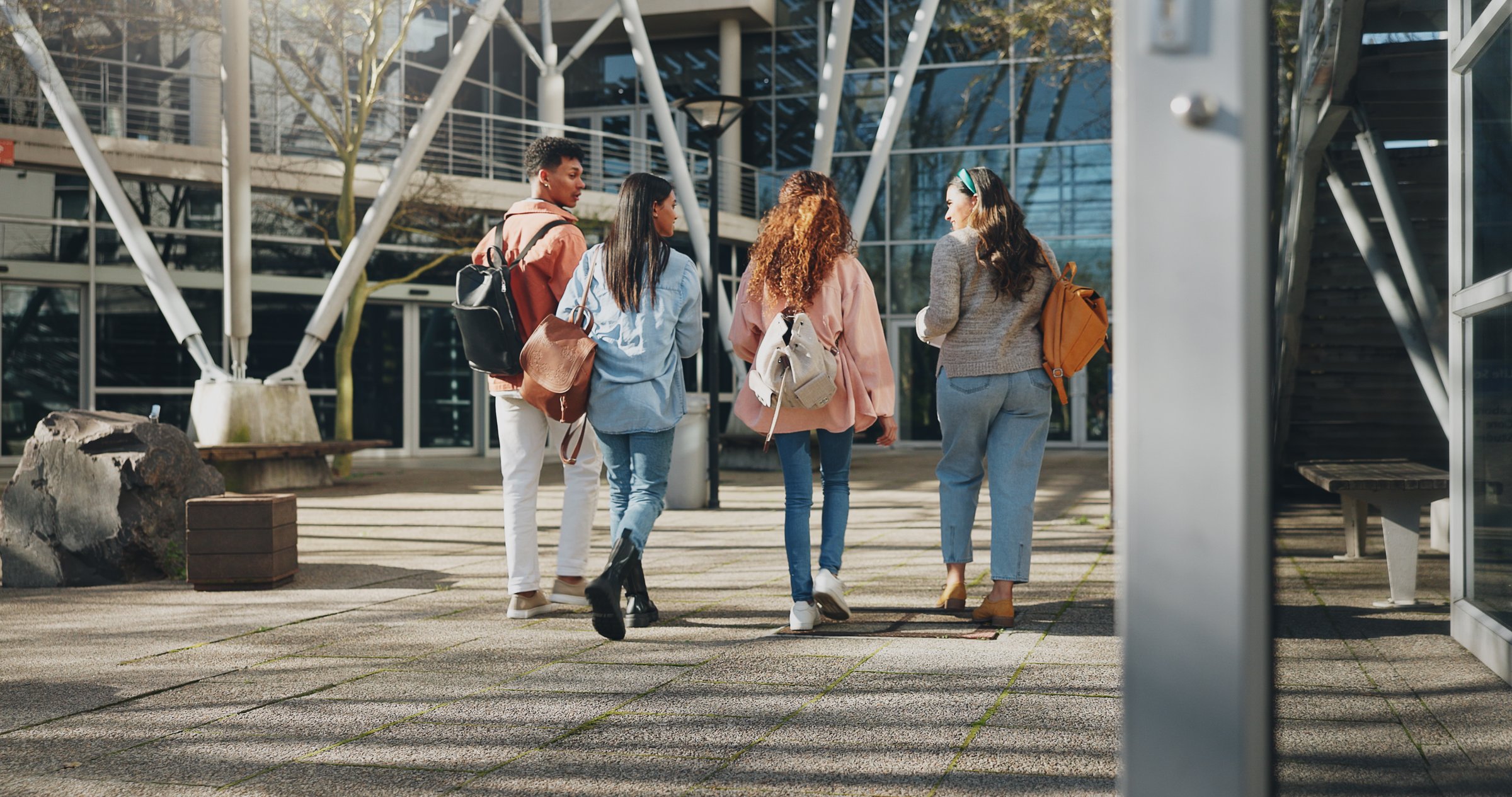 International students on university campus