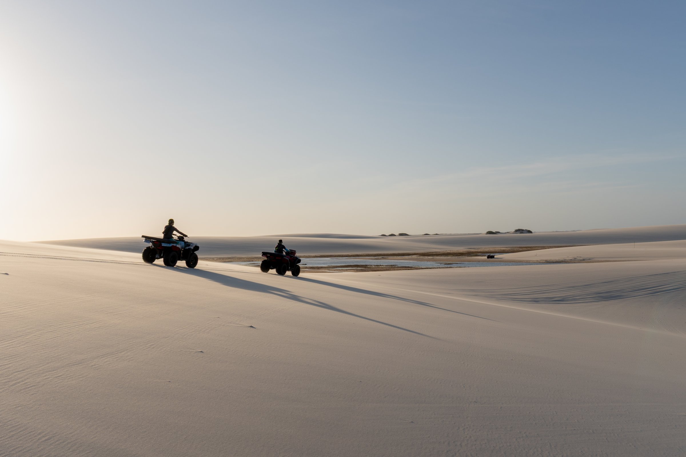 Quad ride through the dunes at sunset in the Lençóis Maranhenses National Park