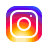 Colorful Instagram logo with a gradient of orange, pink, and purple featuring a camera outline in the center.