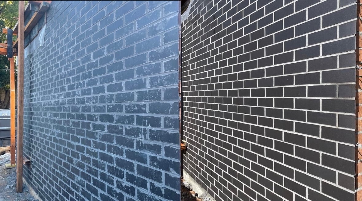 Before and After pressure washing