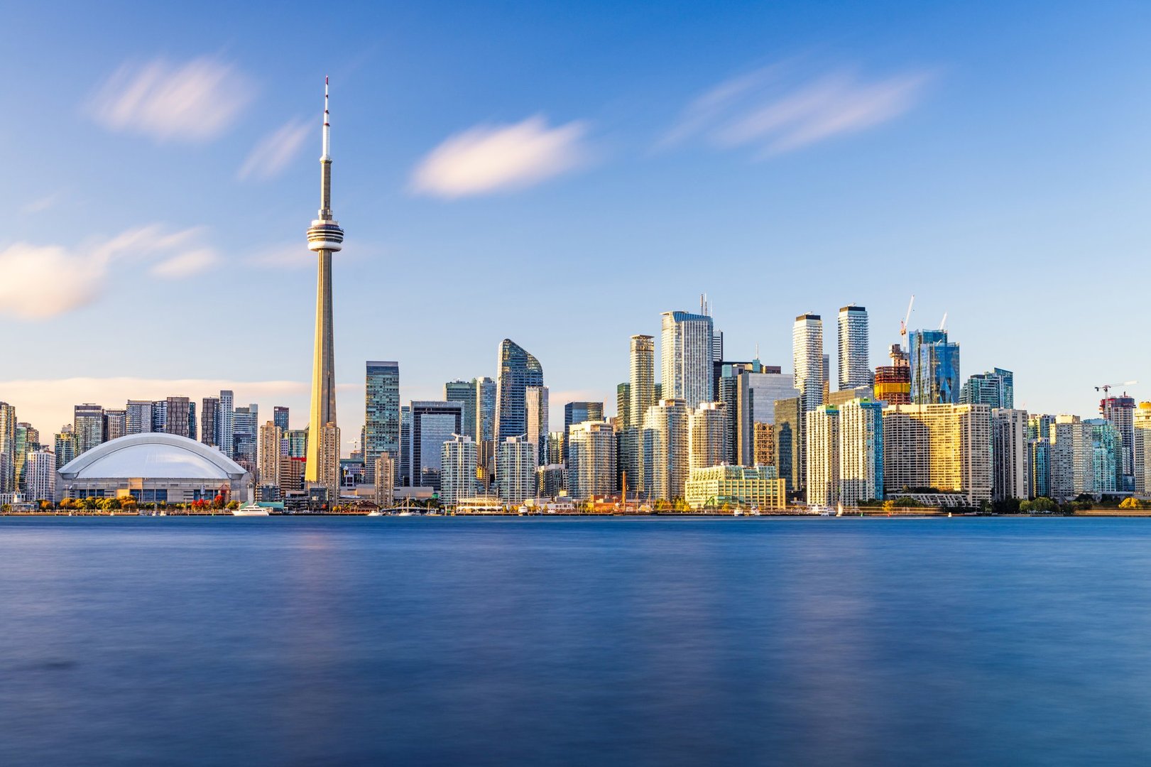 Toronto, Ontario, Canada cityscape at dusk.