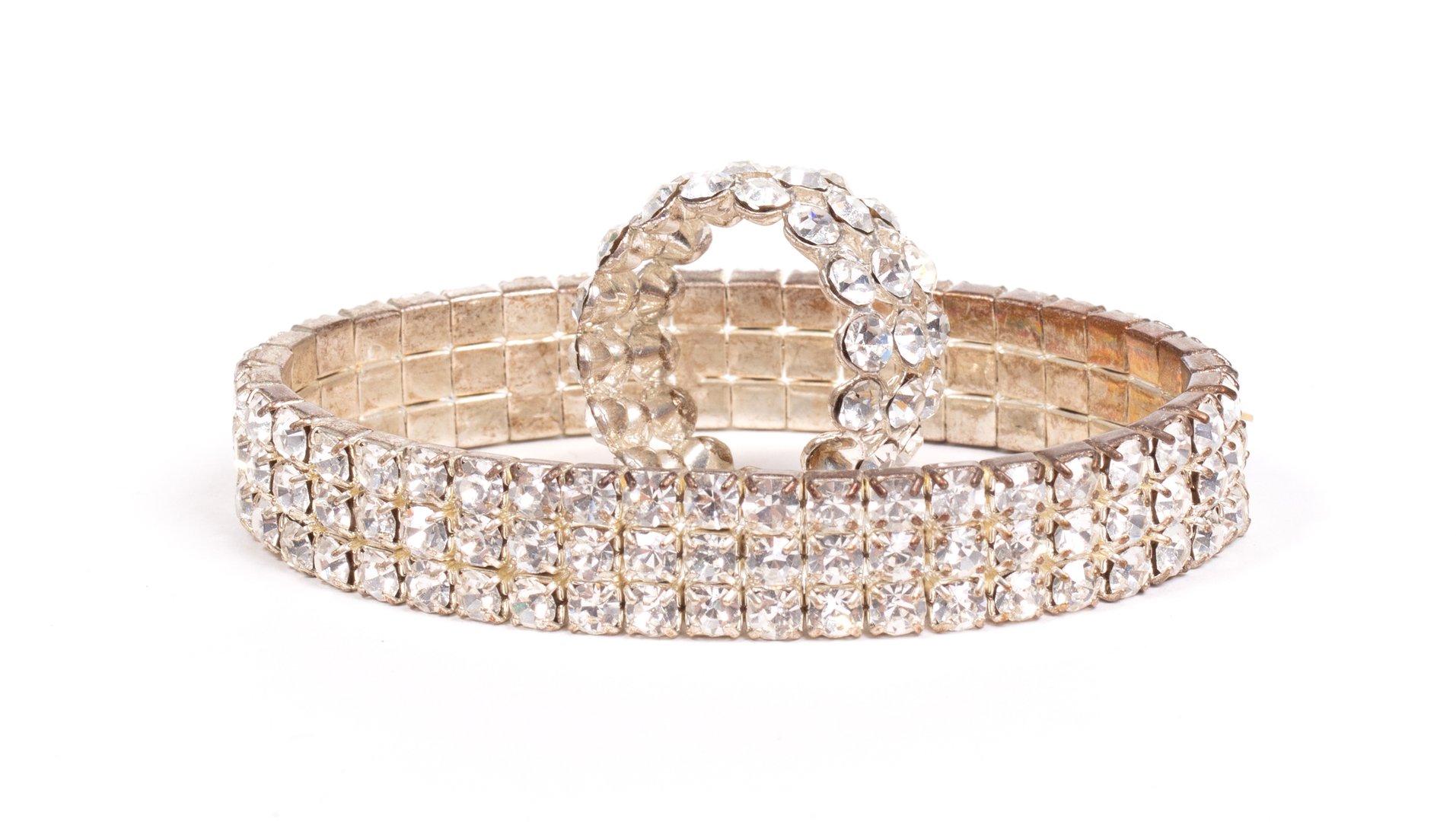 Diamond bracelet isolated on a white background