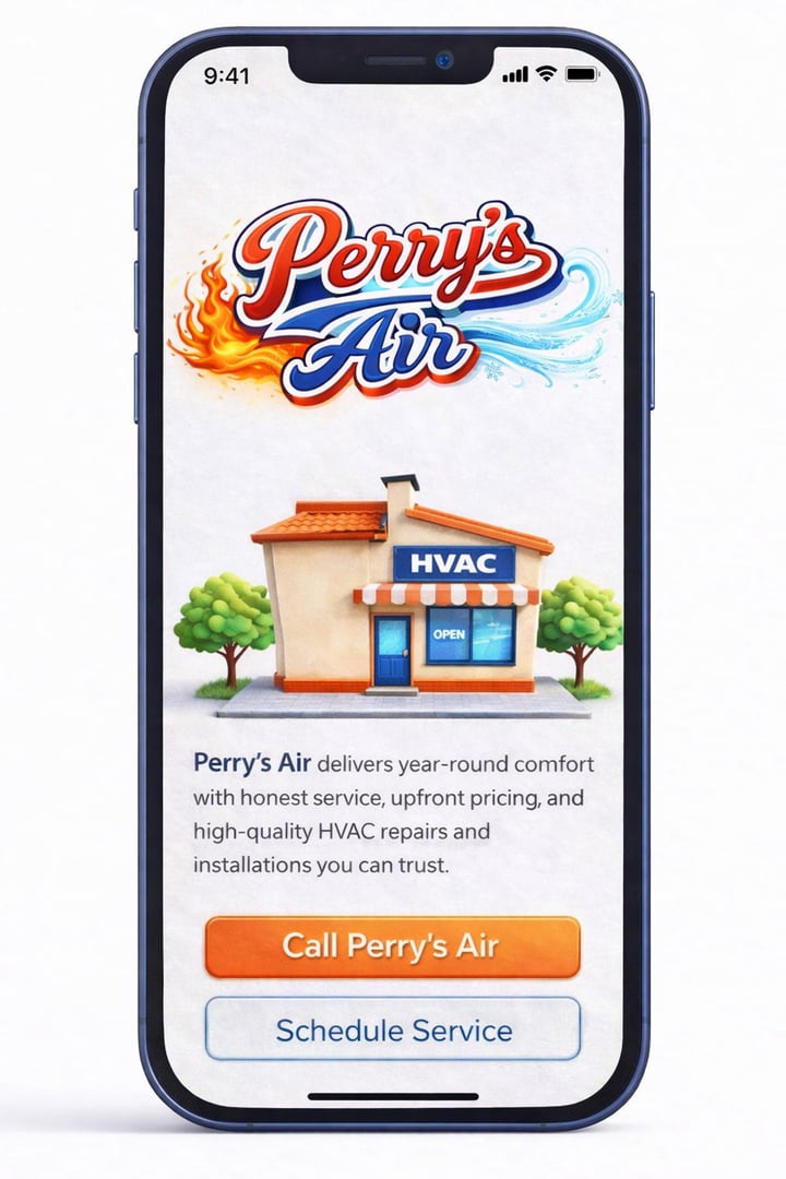Mobile phone showing website design