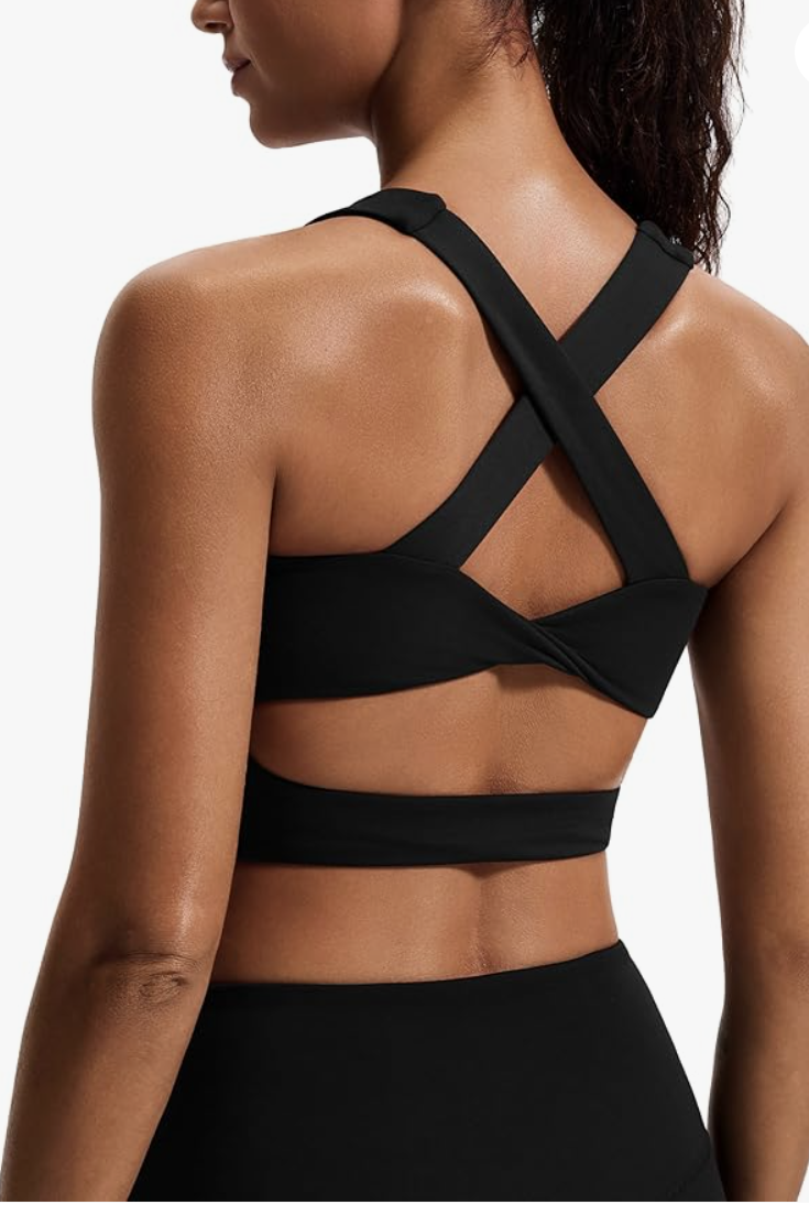 Criss-Cross Sports Bra - Black