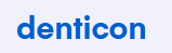 The word denticon in blue lowercase letters on a light gray background.