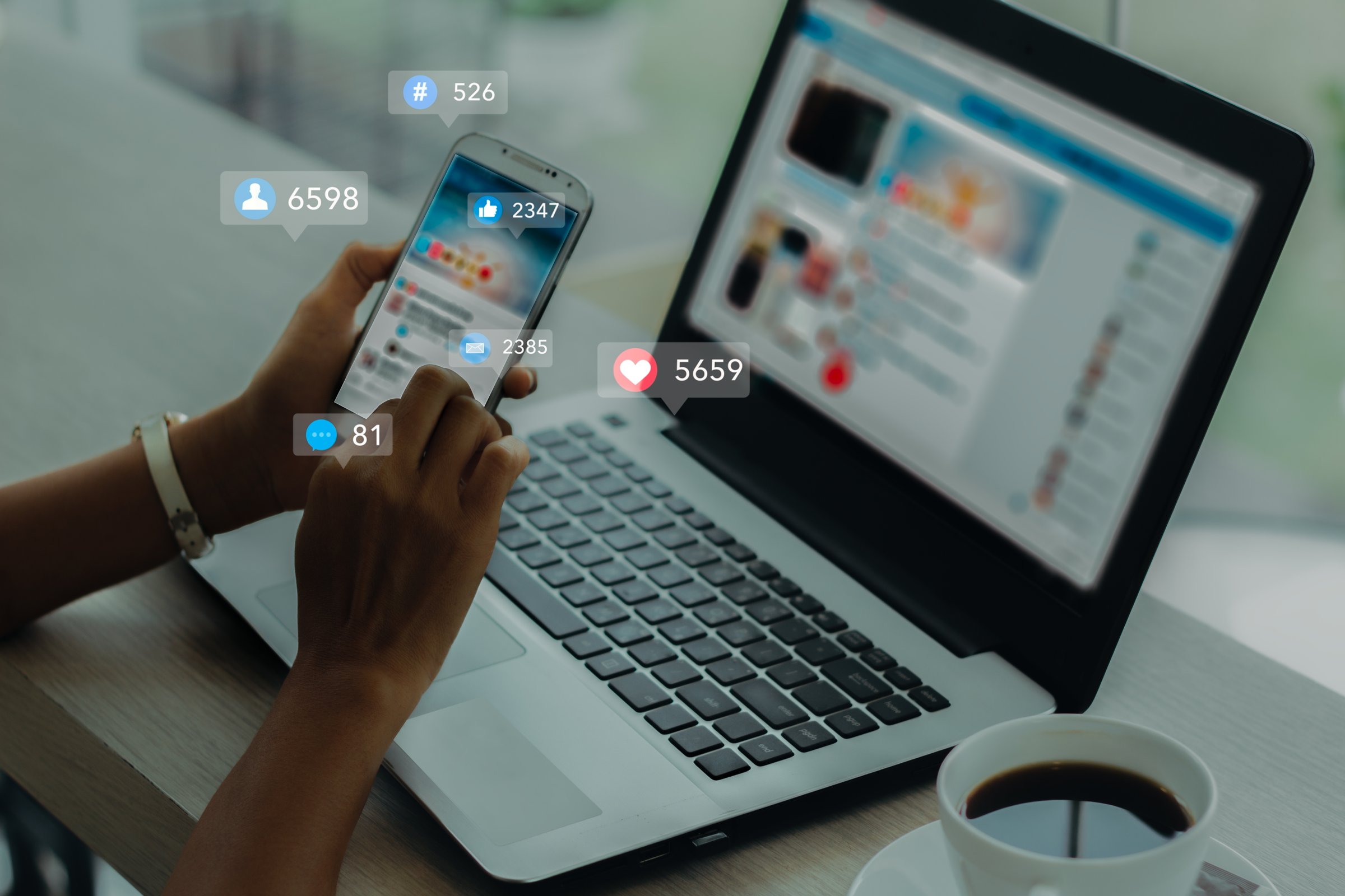 Young woman using smart phone,Social media concept.