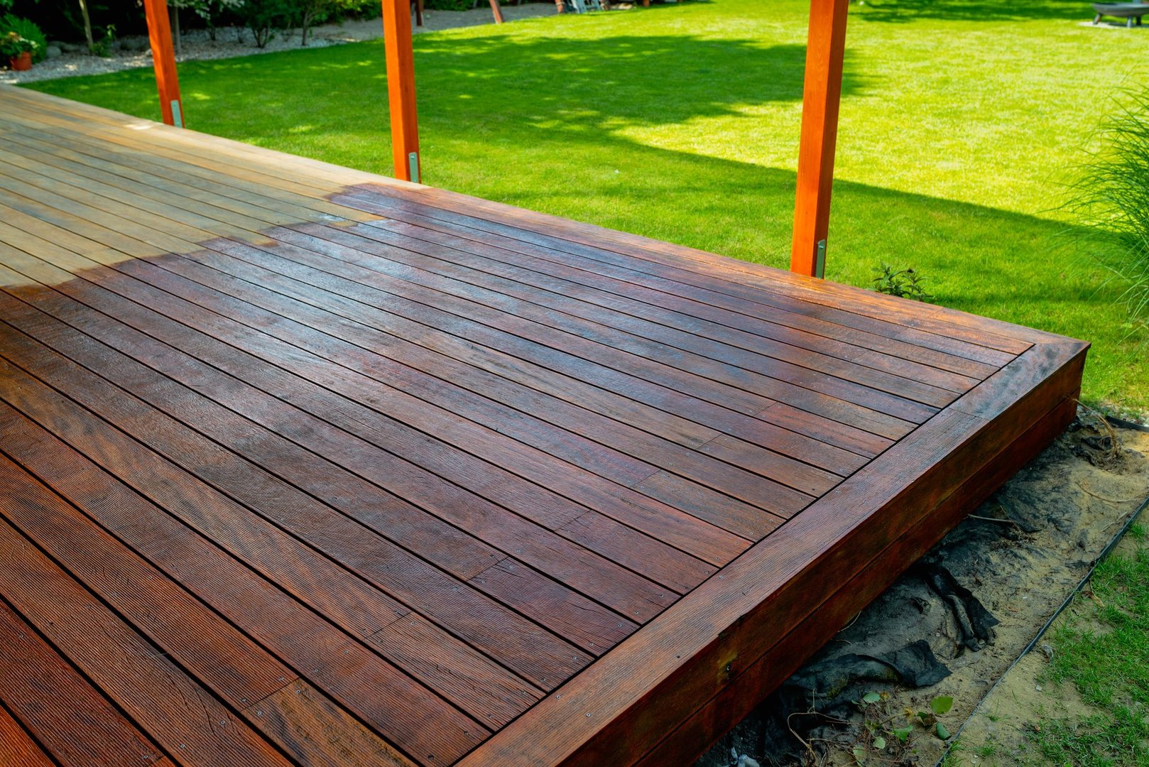 Before and after deck restoration