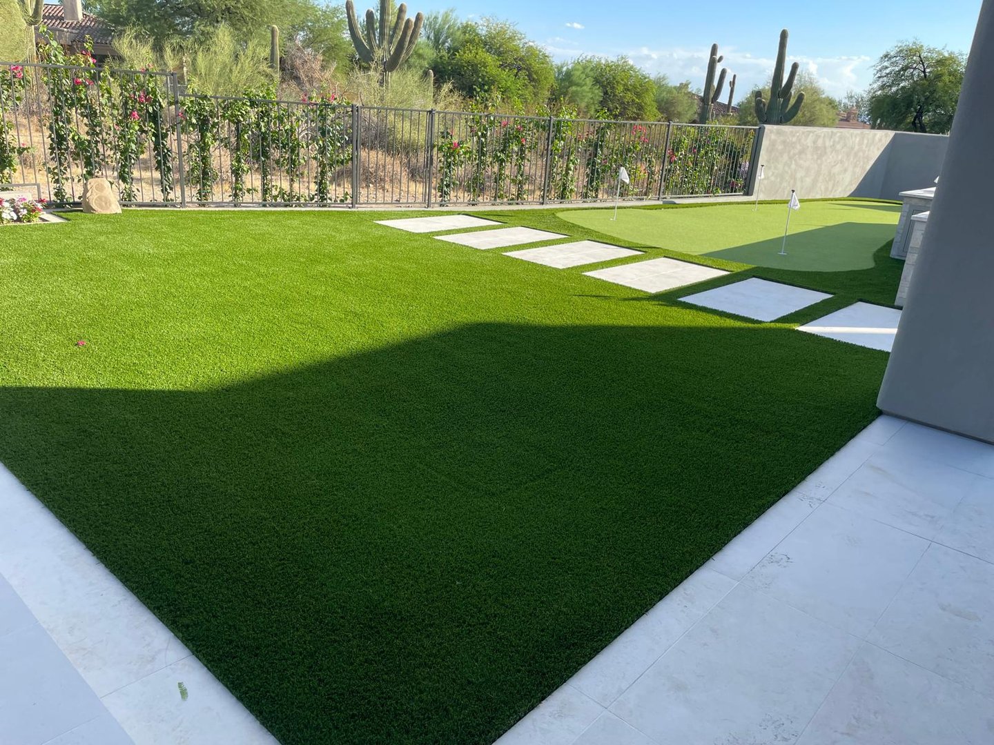Professional turf installation project
