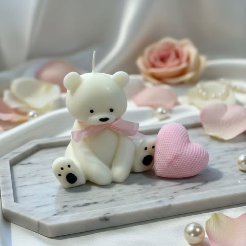 Świeca MIŚ z sercem