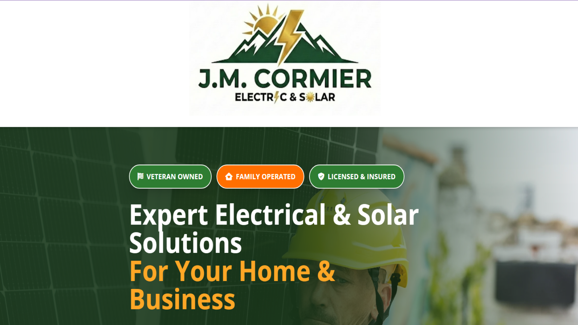 JM Cormier Electric Website Screenshot