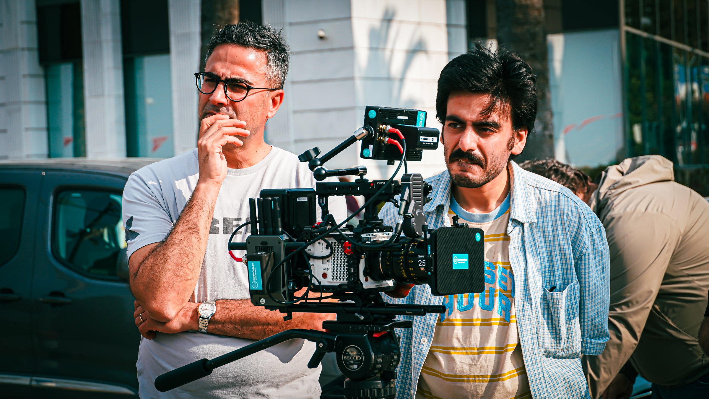 People learning how to use a movie camera during a cinematography workshop in Konak,Izmir, Turkey on November 05, 2025