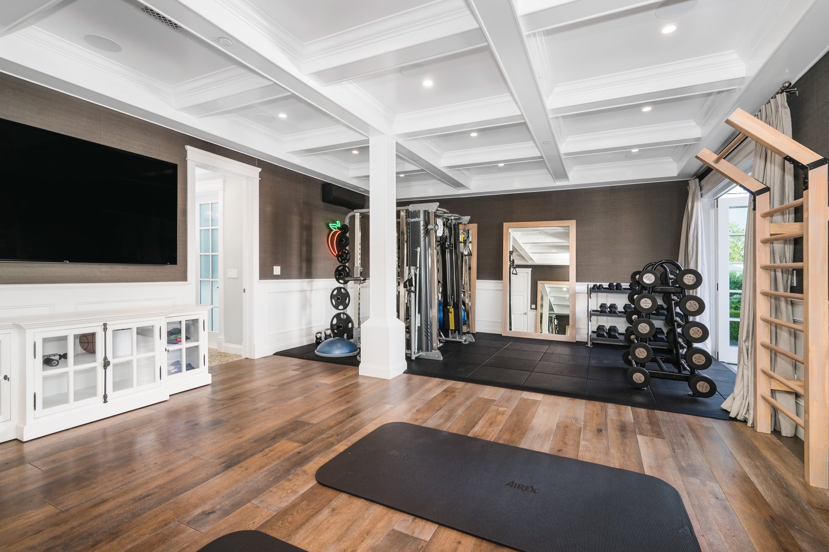 A newly built home gym in Encino, California