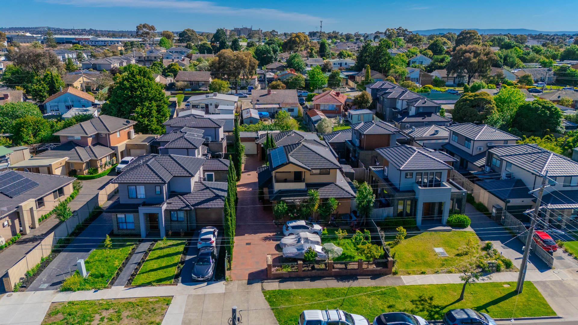 Town houses aerial view