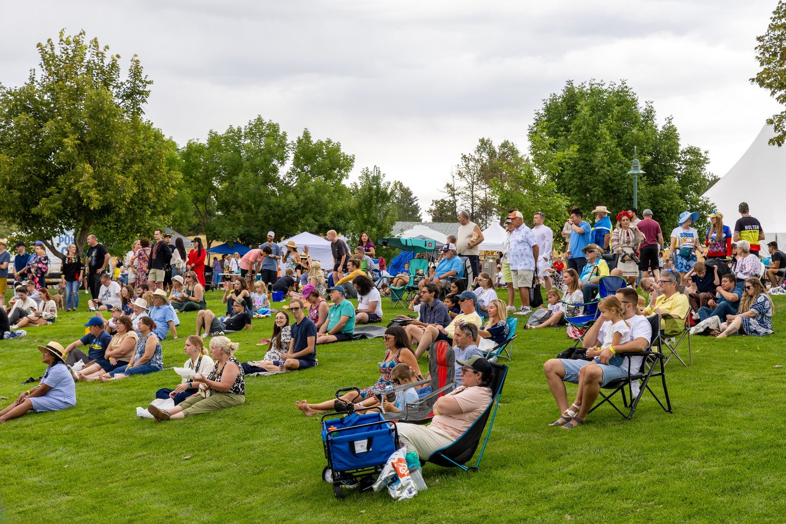 Lakewood, Colorado - August 24, 2024: Colorado Ukrainian Festival 2024 in Belmar Park in Lakewood, Colorado