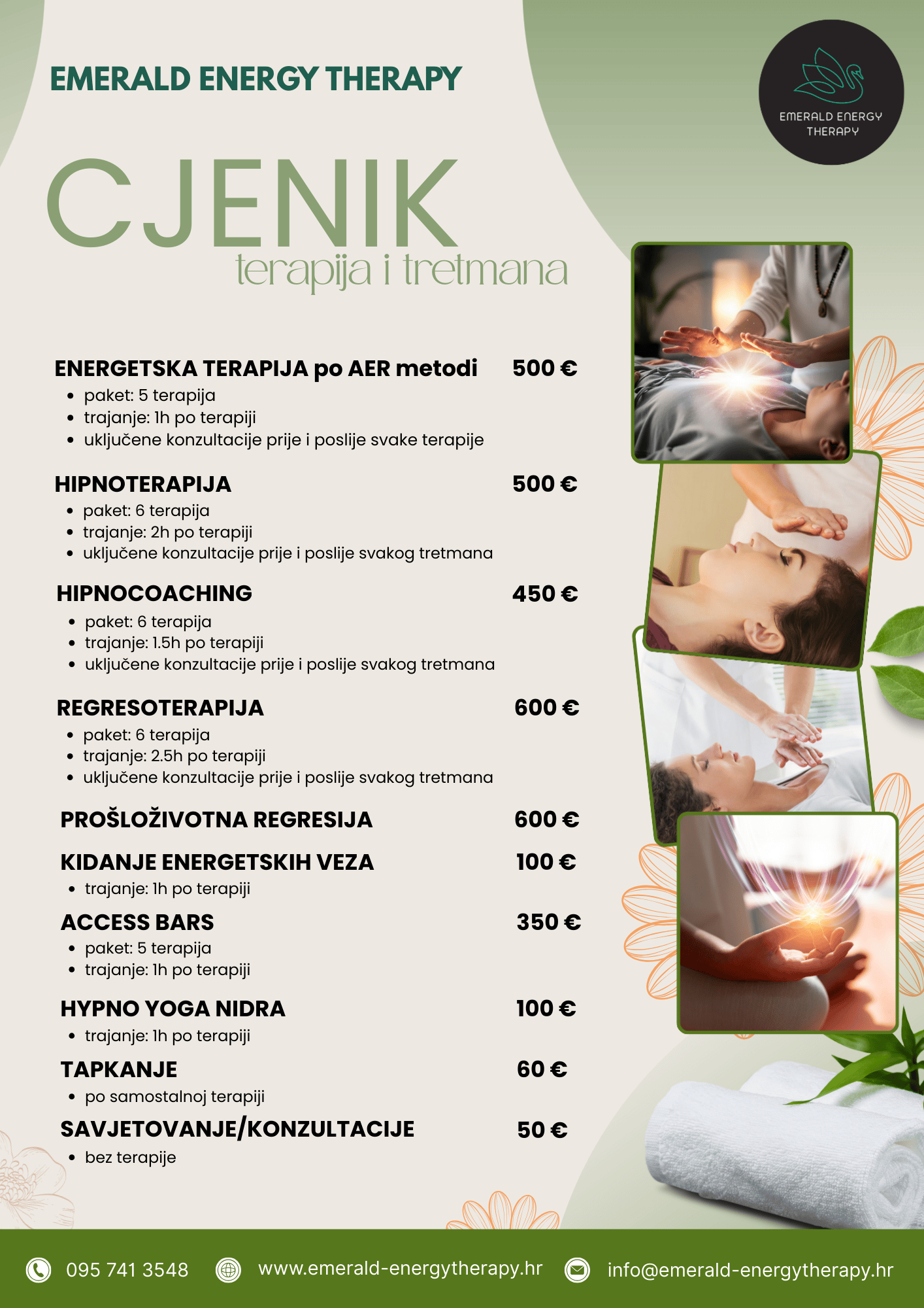 Emerald Energy Therapy Cjenik Usluga