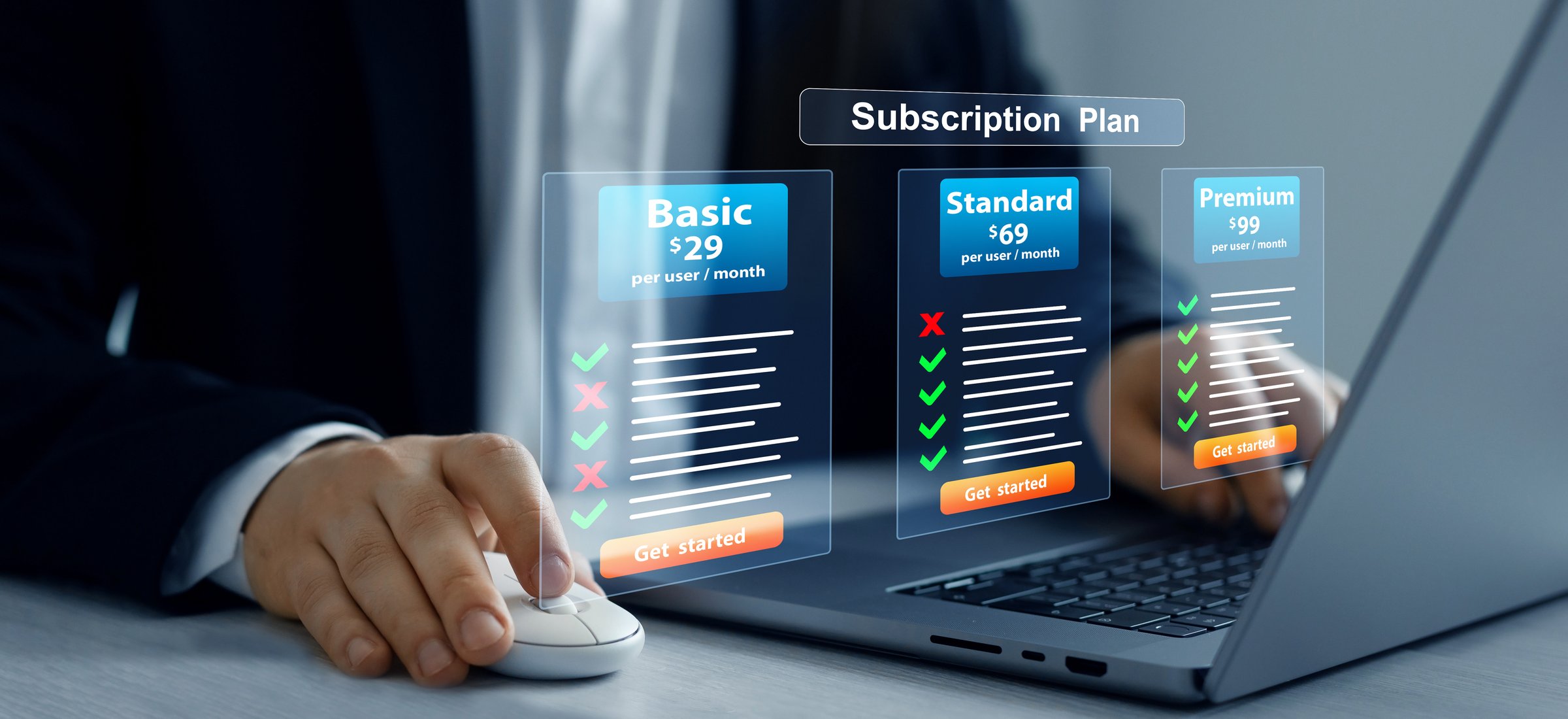 Subscription plan pricing for education and business.Subscription plan offers exclusive access to premium content, special discounts, and priority support.Paid online service subscription plan