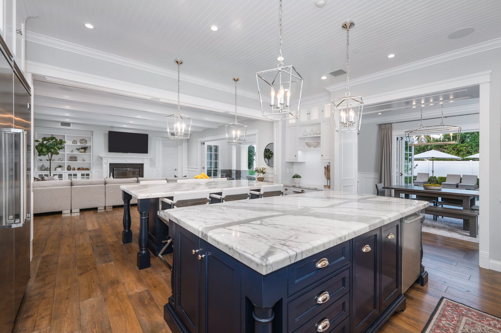 A kitchen in a new construction home in Encino, California