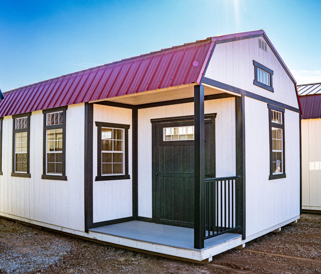 Portable Corner Porch Loft Barn Cabins