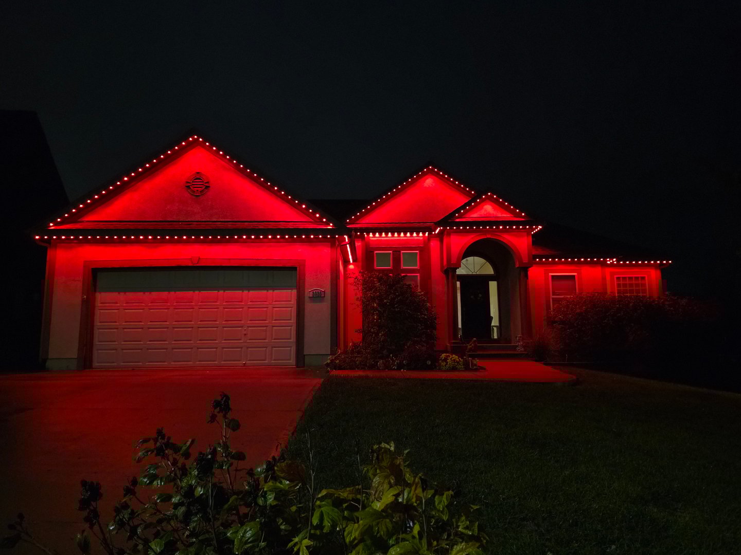 Outdoor LED lighting installation detail