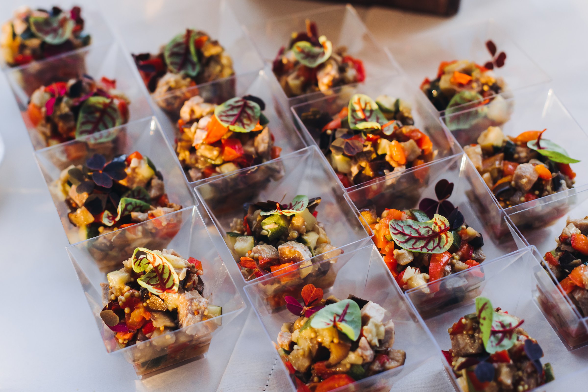 Catering table, beautifully decorated banquet with variety different food snacks appetizers