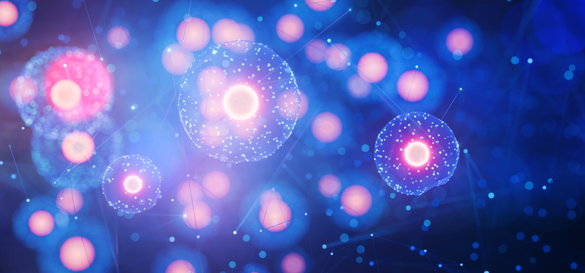 Scientific cosmetic technology background. Conceptual cosmetic solution for skin care. Molecular structures. Suitable for biochemical, pharmaceutical, cosmetic and other medical concepts. 3d render.