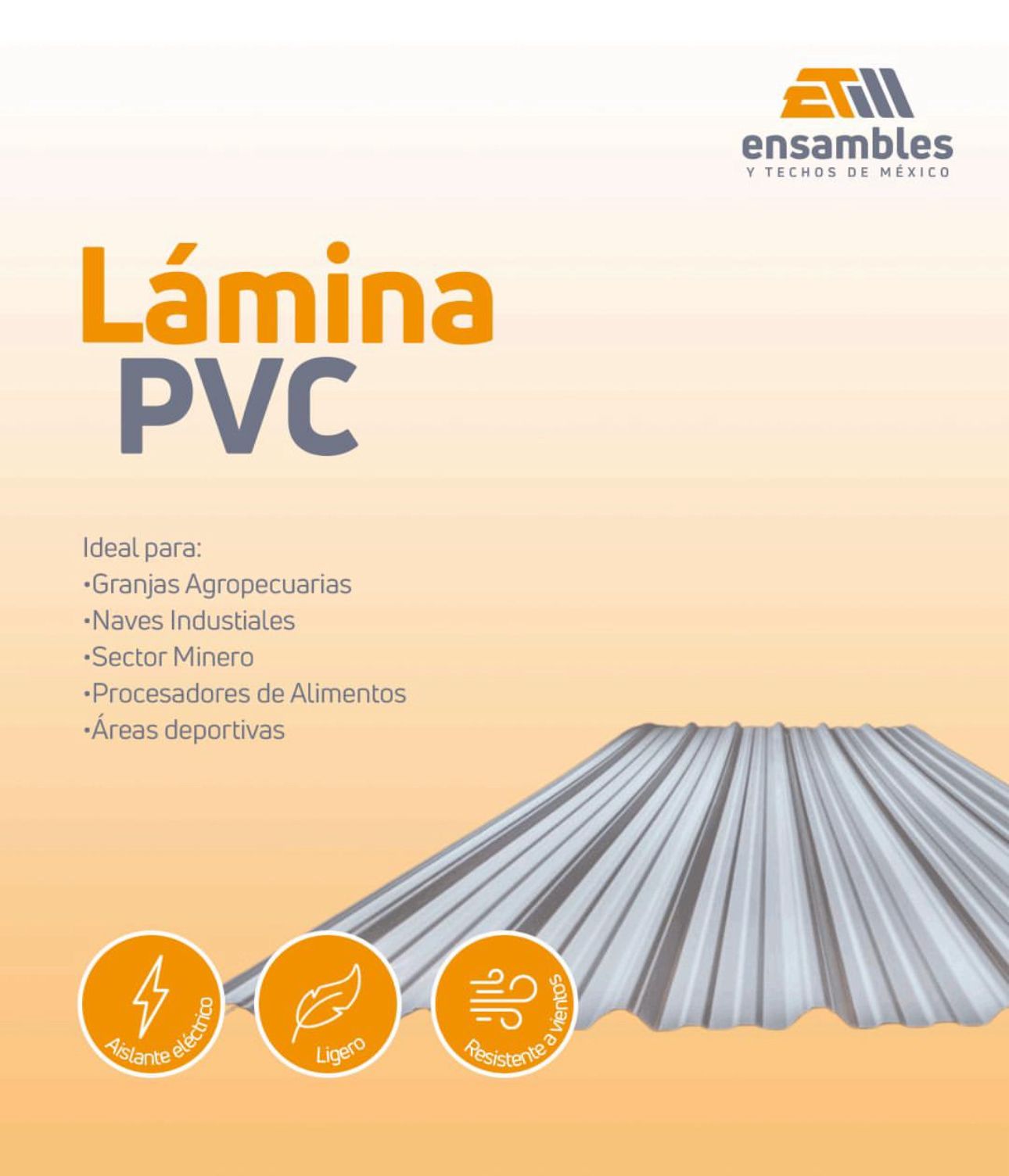 Láminas PVC - Ensambles y Techos de México