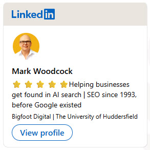 LinkedIn Badge - Mark Woodcock SEO Consultant