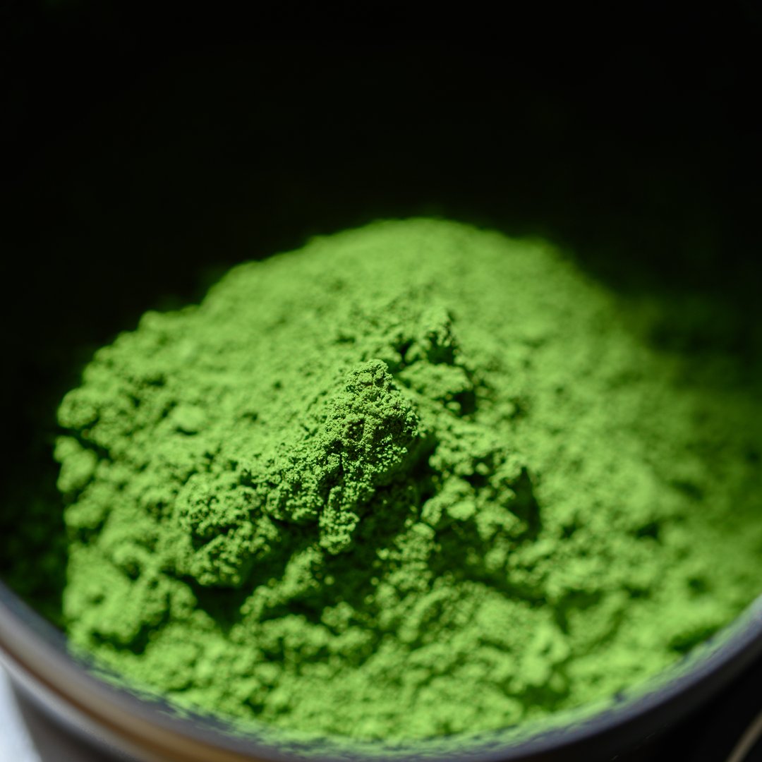green tea powder in a bowl