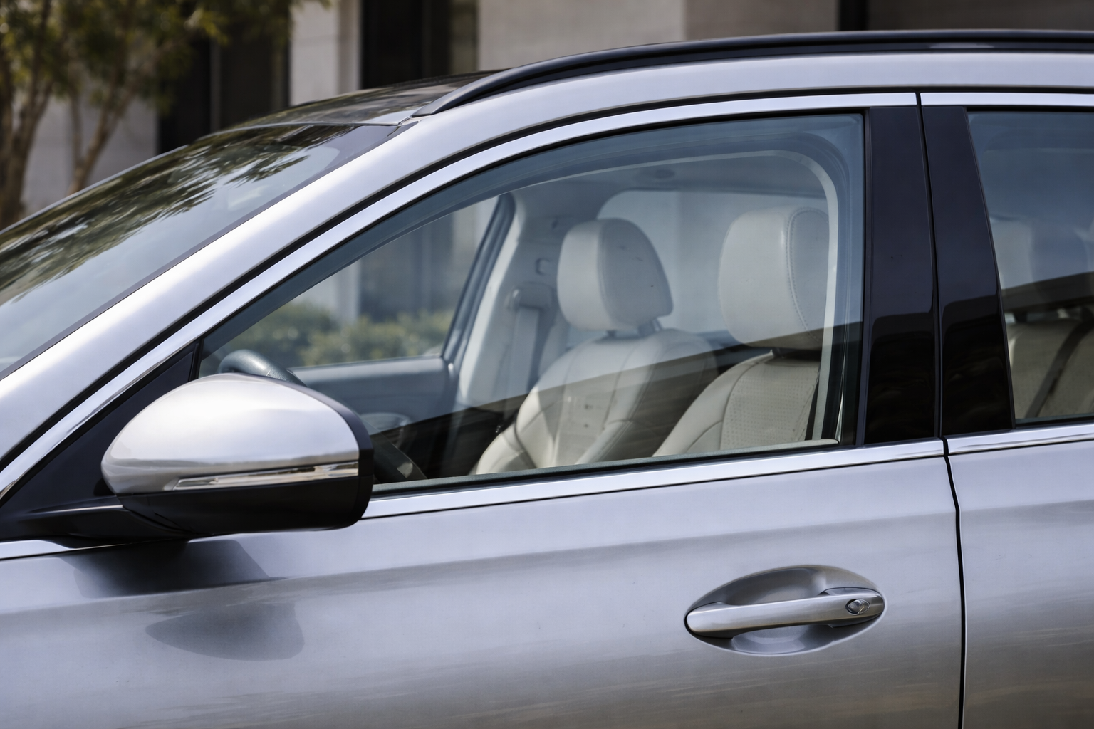 Elegant car with ceramic window tinting showing sophisticated aesthetic