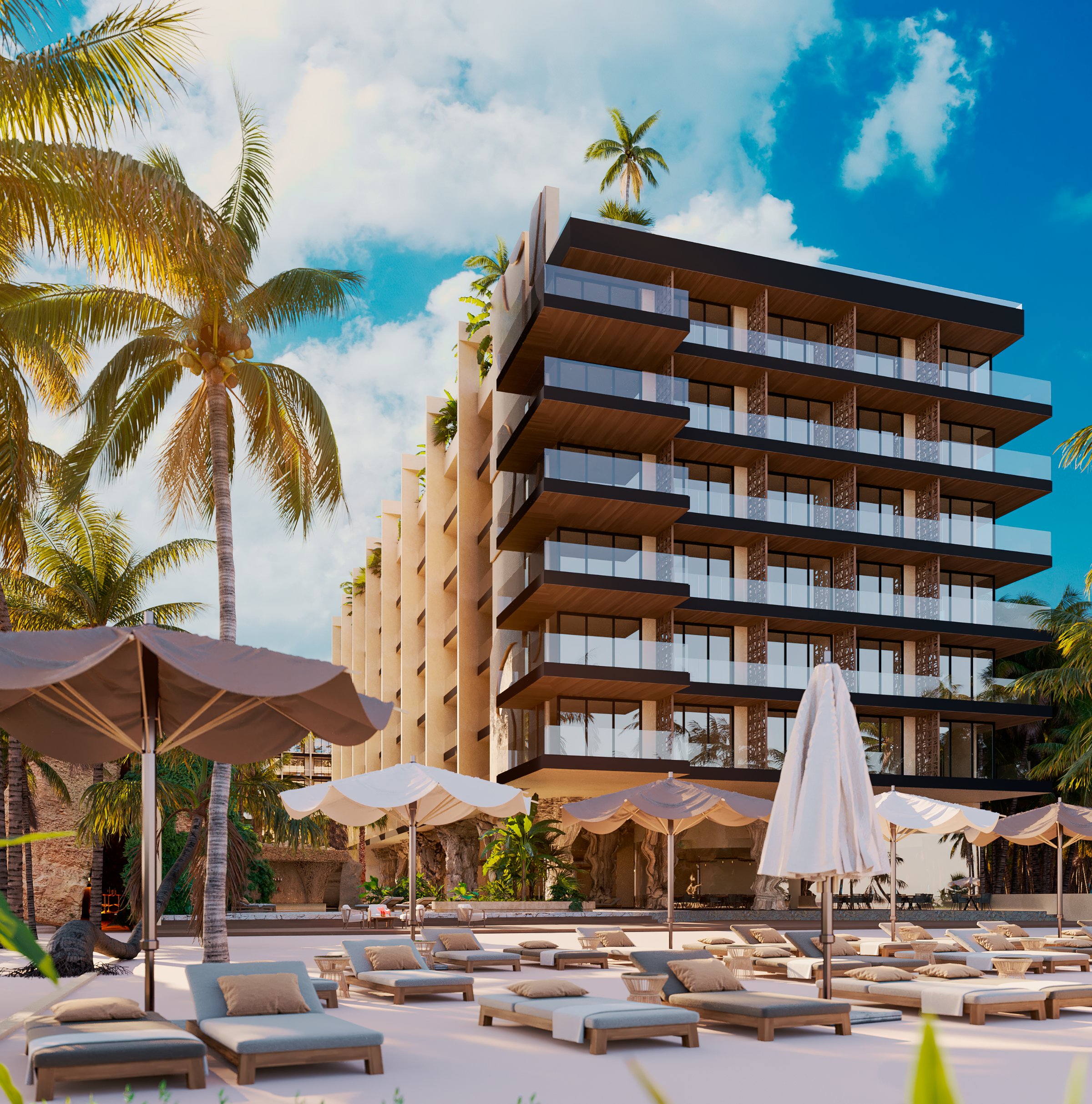 Fachada vista al mar Wyndham Xibalbá