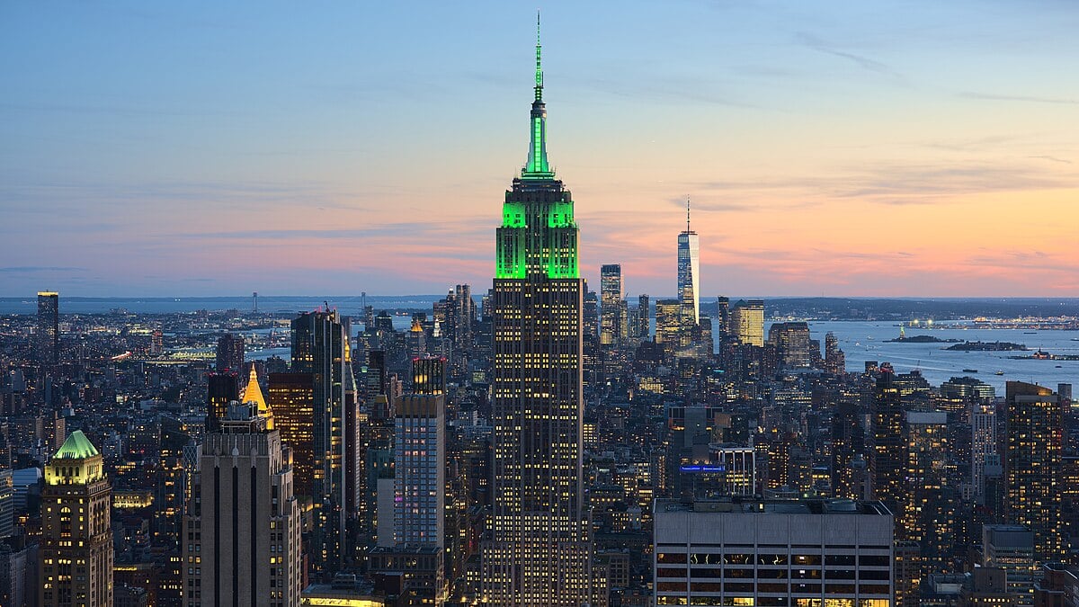 View of Empire State Building from Rockefeller Center New York City