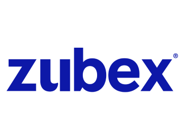 Blue text logo displaying the word zubex on a white background, with a registered trademark symbol next to it.
