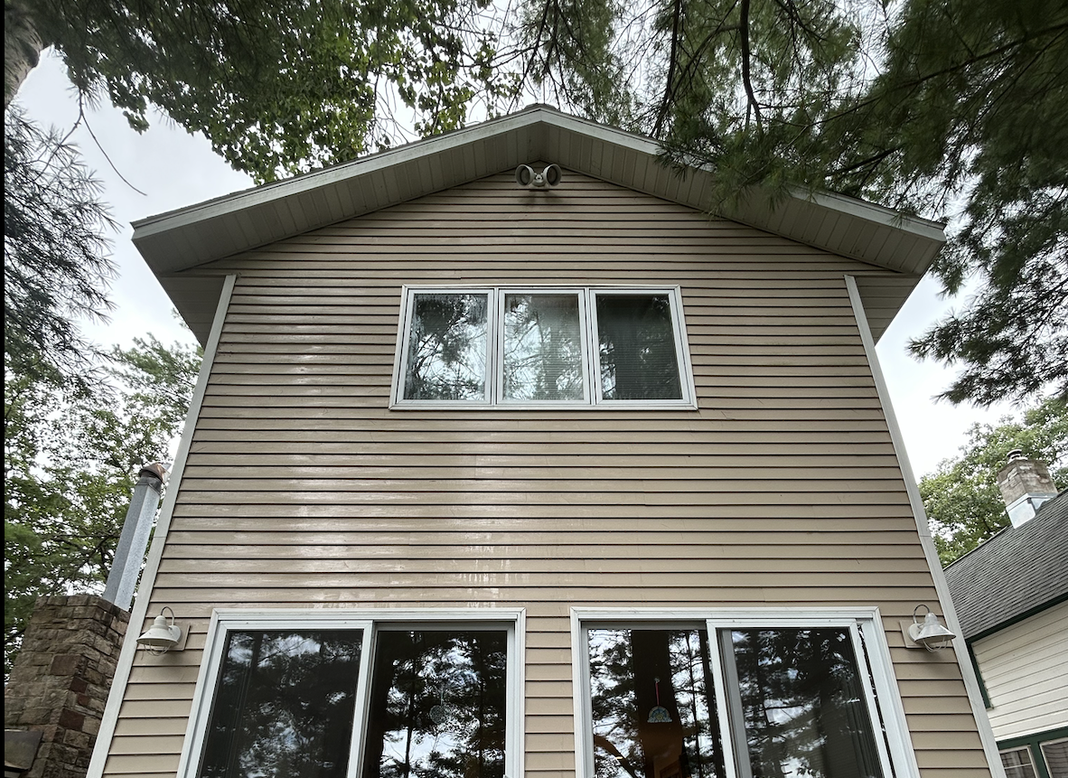 Home exterior showing professional cleaning results