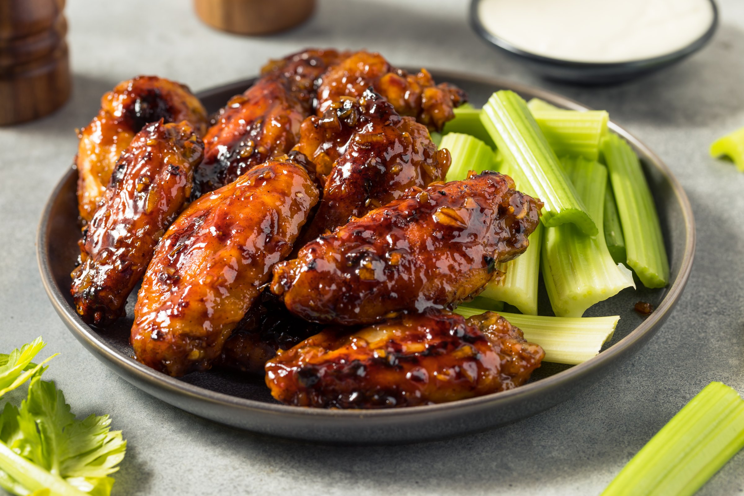 Homemade Asian Honey Garlic Chicken Wings with Dipping Sauce