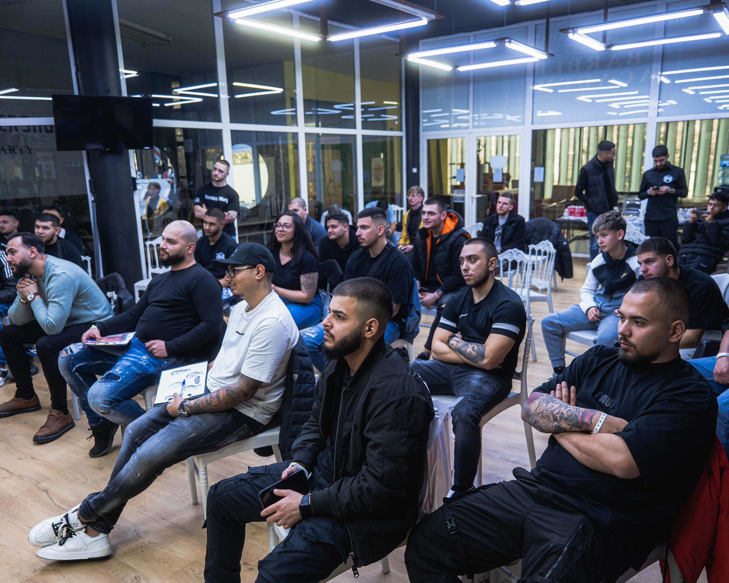 Luxury modern office with city skyline view