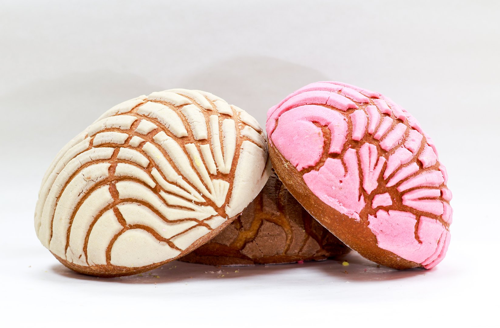 These conchas, a type of Mexican sweet bread.