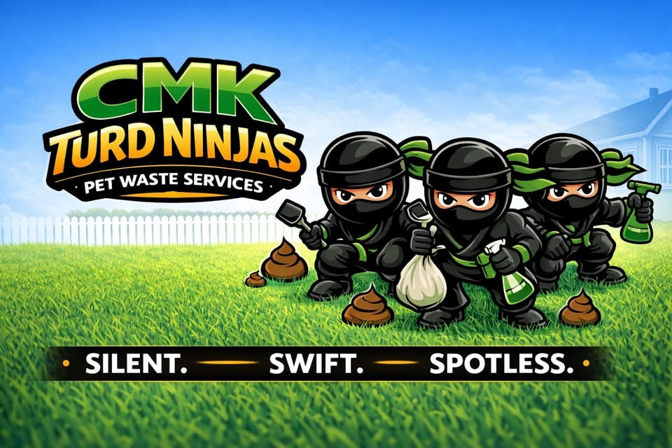 CMK Turd Ninjas professional pet waste removal service in action