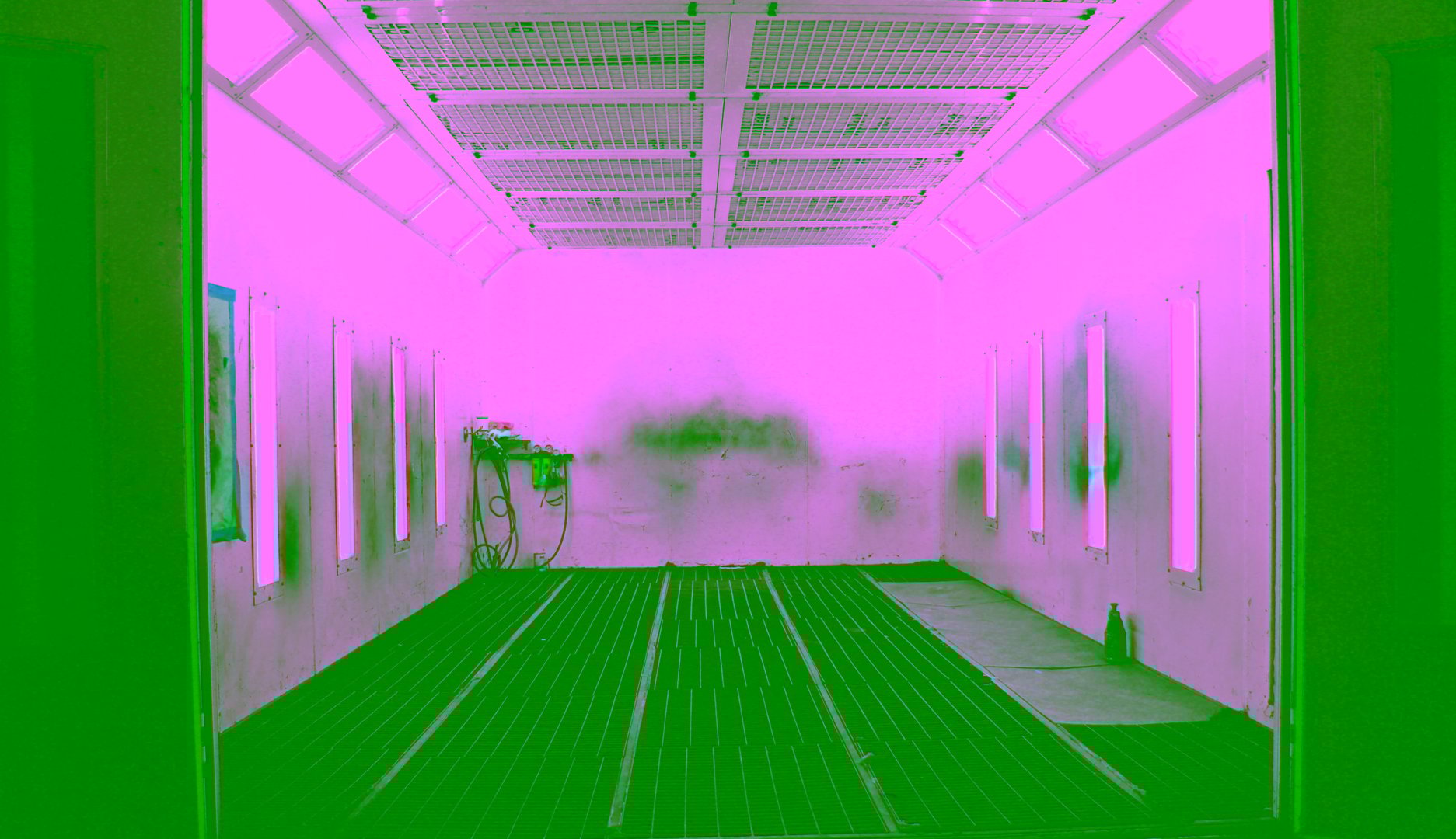 Empty garage for bodywork and car painting