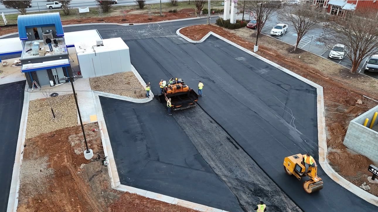 Asphalt paving work